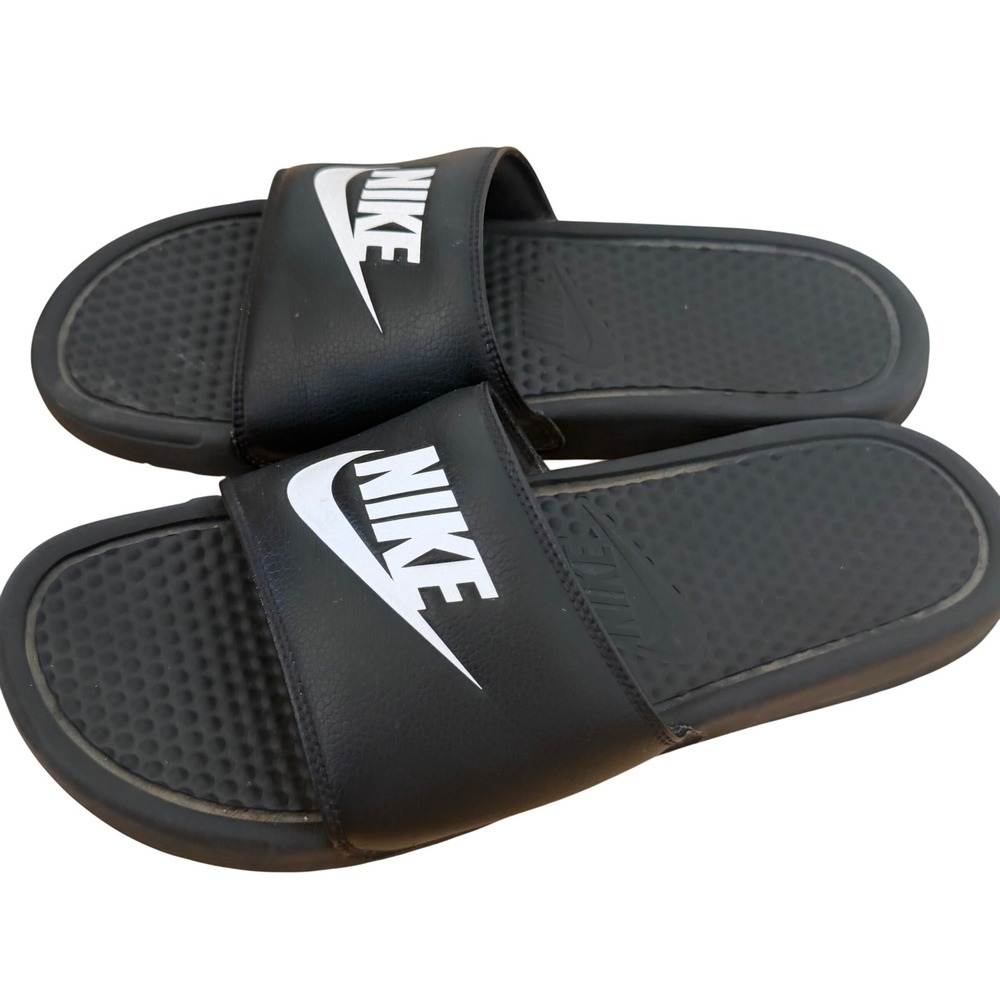 Nike Benassi JDI Slides Black White Mens Sandals 343880-090 Size 11